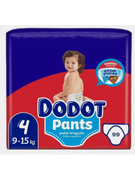99 pañales Dodot Bebé Pants Talla 4 (9-15 kg) Pañal-Braguita con Ajuste 360° Anti-Fugas