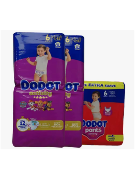 Caja Mixta 131 pañales Talla 6 (14-19kg)  Pañales Activity 96 Unidades +Pants Activity 35 Unidades TOTAL 131 PAÑALES