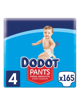 Dodot Pañales Bebé Pants Talla 4 (9-15 kg), 165 Pañales, Pañal-Braguita con Ajuste 360° Anti-Fugas