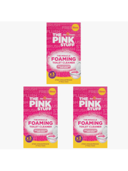 Pack 9 sobres x 100gramos Polvo activo limpiador espumoso para inodoros Pink Stuff The Miracle Foaming Toilet Cleaner