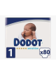 80 Unidades Dodot Pañales Sensitive Recién Nacido Talla 1 Pañales Desechables para Bebés de 2 a 5 kg