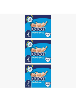 204 unidades Dodot Bebé Seco Pack Ahorro, Tallas 2 (4-8 kg)