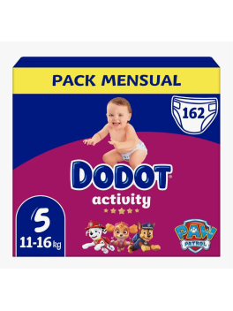 162 unidades Dodot Activity Pack Ahorro Talla 5, pañales desechables para bebé 11-16 kg
