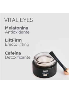 ISDIN Isdinceutics Vital Eyes - Crema Contorno de Ojos Antiarrugas con Melatonina y Cafeína, 15 ml