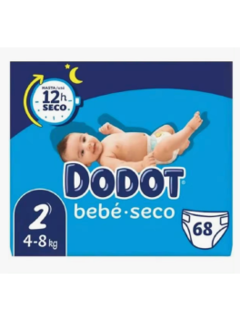 68 unidades de Pañales Dodot Bebé Seco - Tallas 2 (4-8 kg)